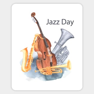 Jazz day instruments music Sticker